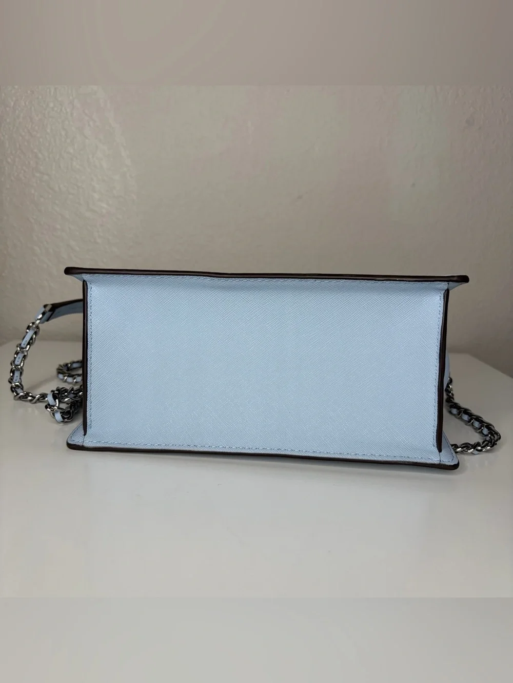 Tory Burch Robinson Convertible Pale Blue‎ Leather Crossbody